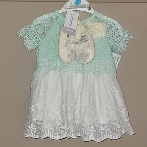 Gorgeous Baby Girl Dress & Shoes Outfit🩵